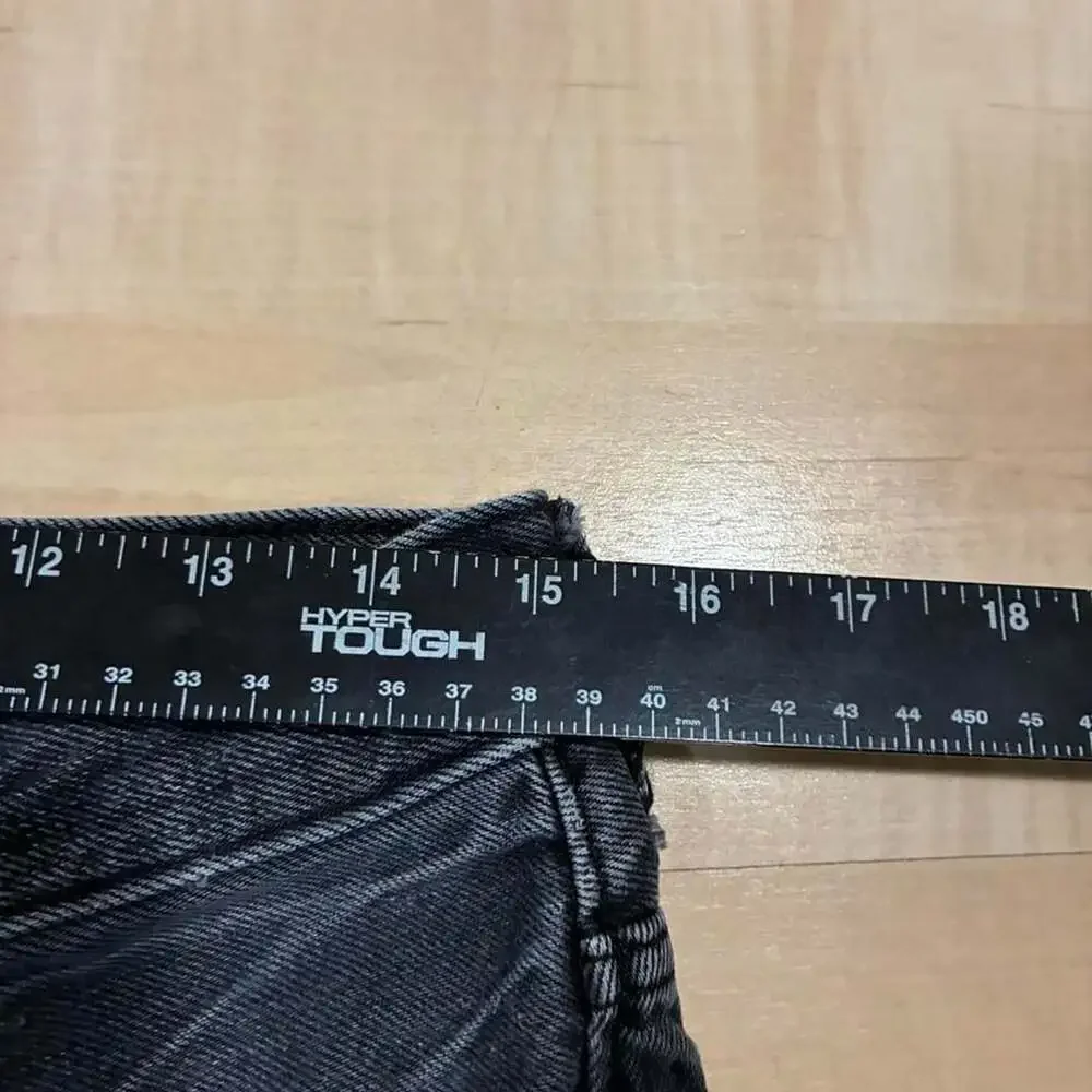 H&M Baggy Wide Leg Denim Jeans 29x27 Washed Black Skater Pants